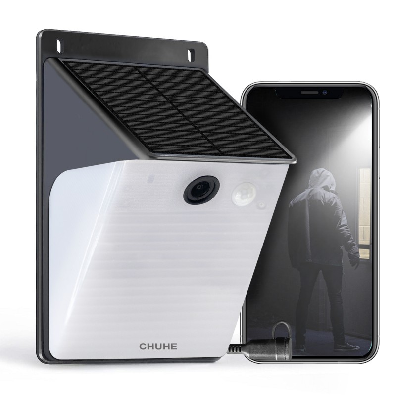 Security Solar Wall Light Cam S8, Solar Security C...