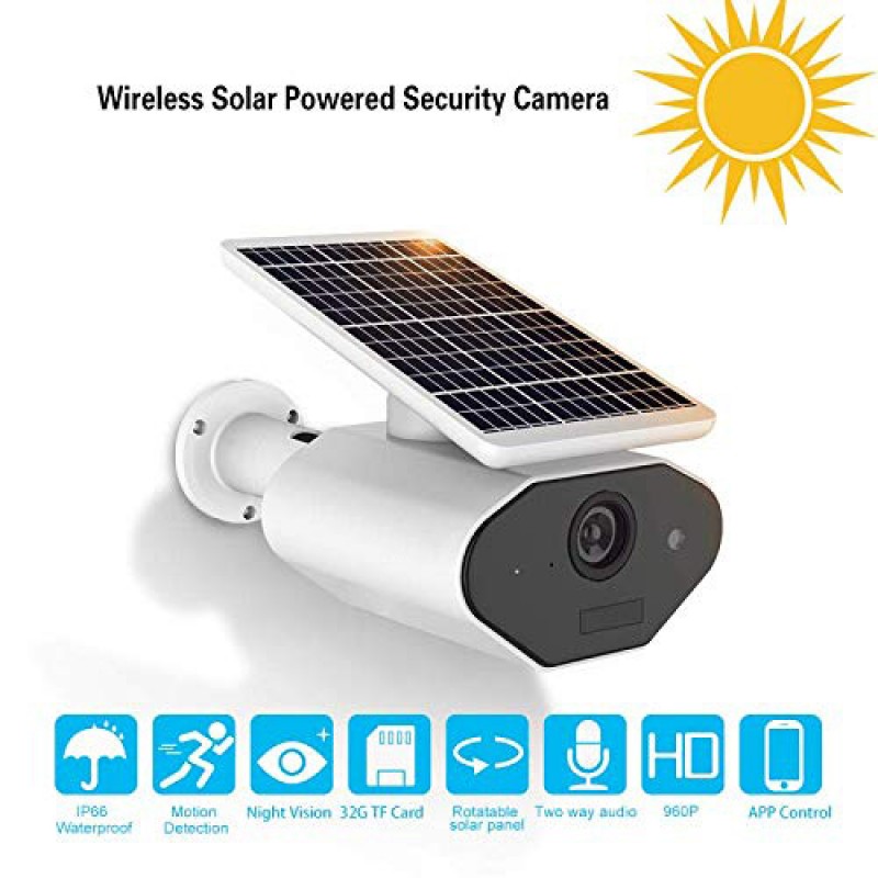 Outdoor Solar Powered Security Camera Low Power Re...
